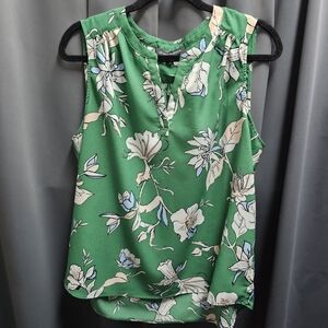 Jasmine & Juliana Green Floral Sleeveless Blouse Size XL